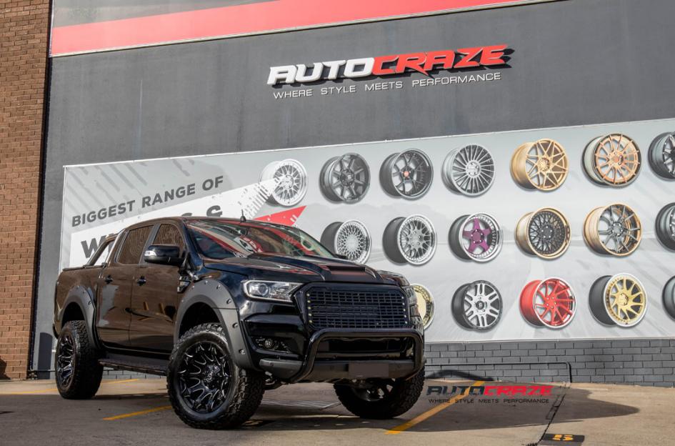 FORD RANGER BATTLE AXE GLOSS BLACK MILLED ACCENTS